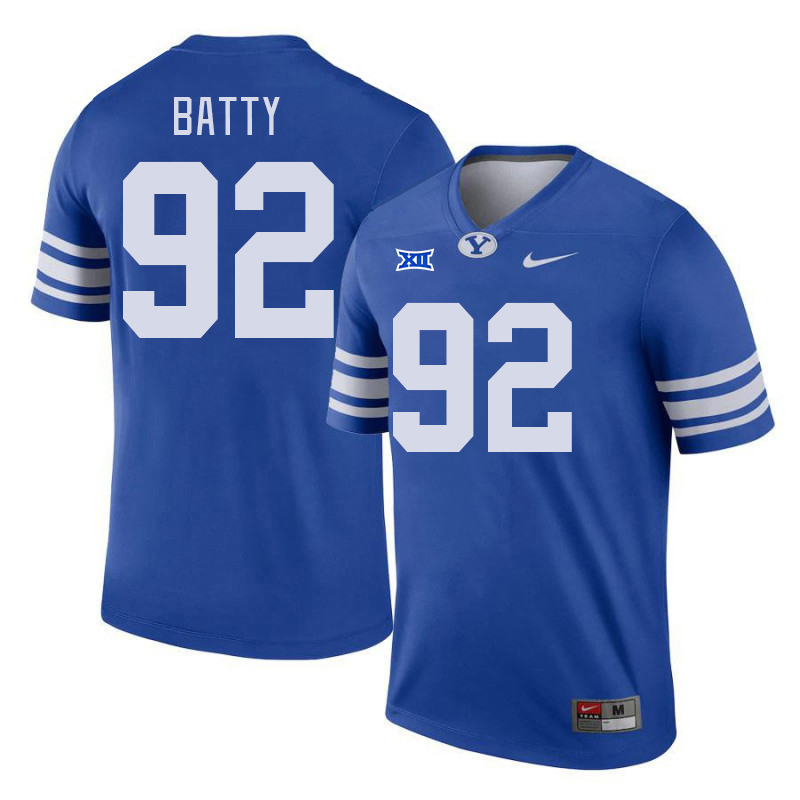 BYU Cougars #92 Tyler Batty Big 12 Conference College Football Jerseys Stitched Sale-Royal
